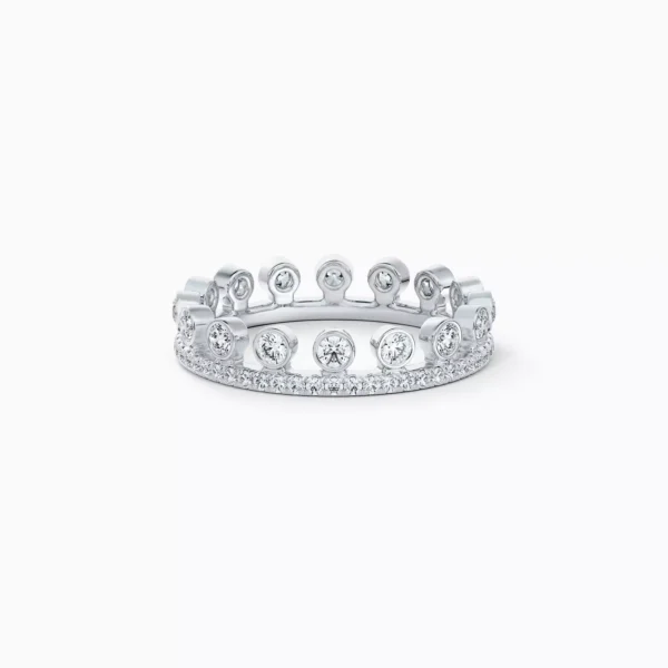 Dewdrop pavé ring in white gold
